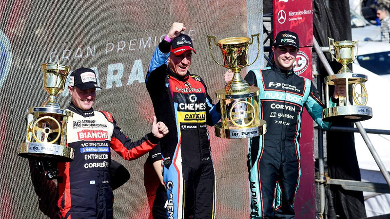 Juan Martín Trucco celebró en lo más alto del podio tras dominar de punta a punta la décima fecha del TC en Paraná | Prensa ACTC